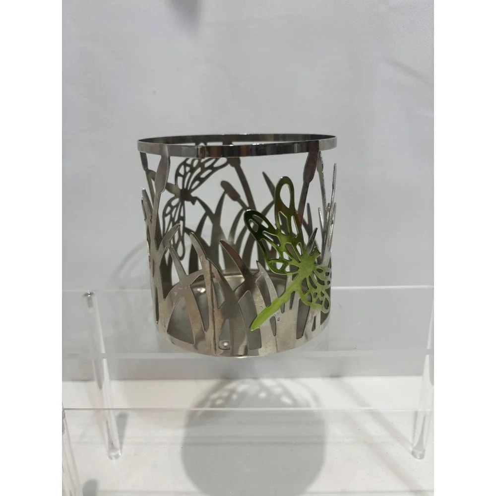Sonoma Candle Holder OS Silver Dragonfly Metal Cutout Sleeve